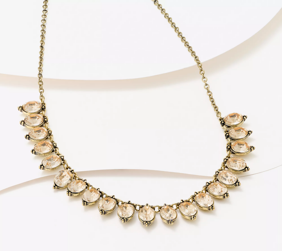 Joan Rivers Crystal Droplet Necklace, Champagne