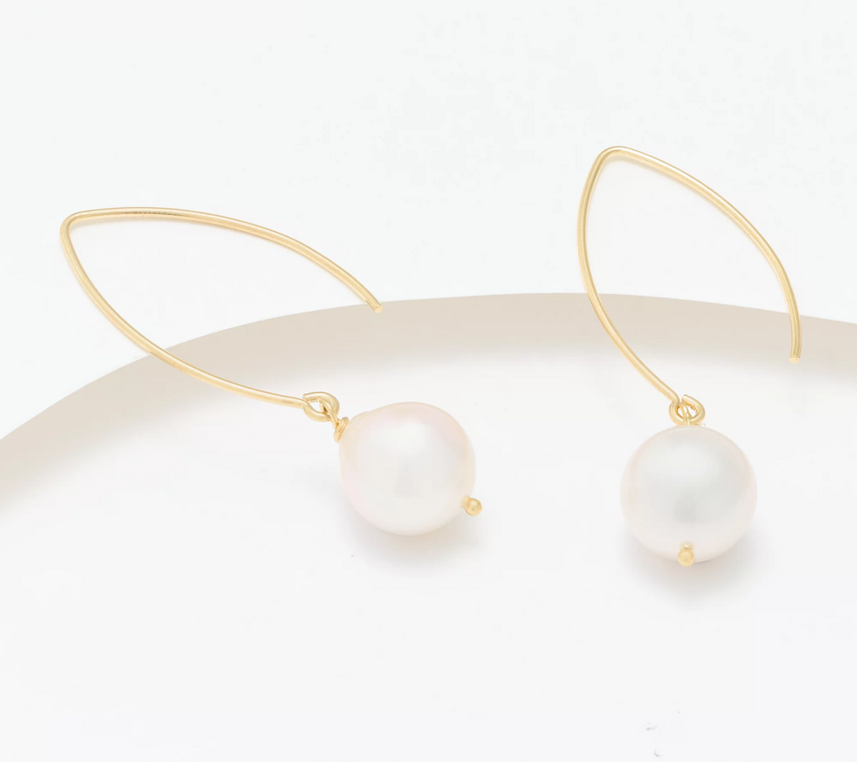 Honora Gold-Plated Cultured Pearl French Wire Drop Earrings, Sterling Silver