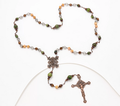 Connemara Marble Mother's Love Rosary, Bronzetone