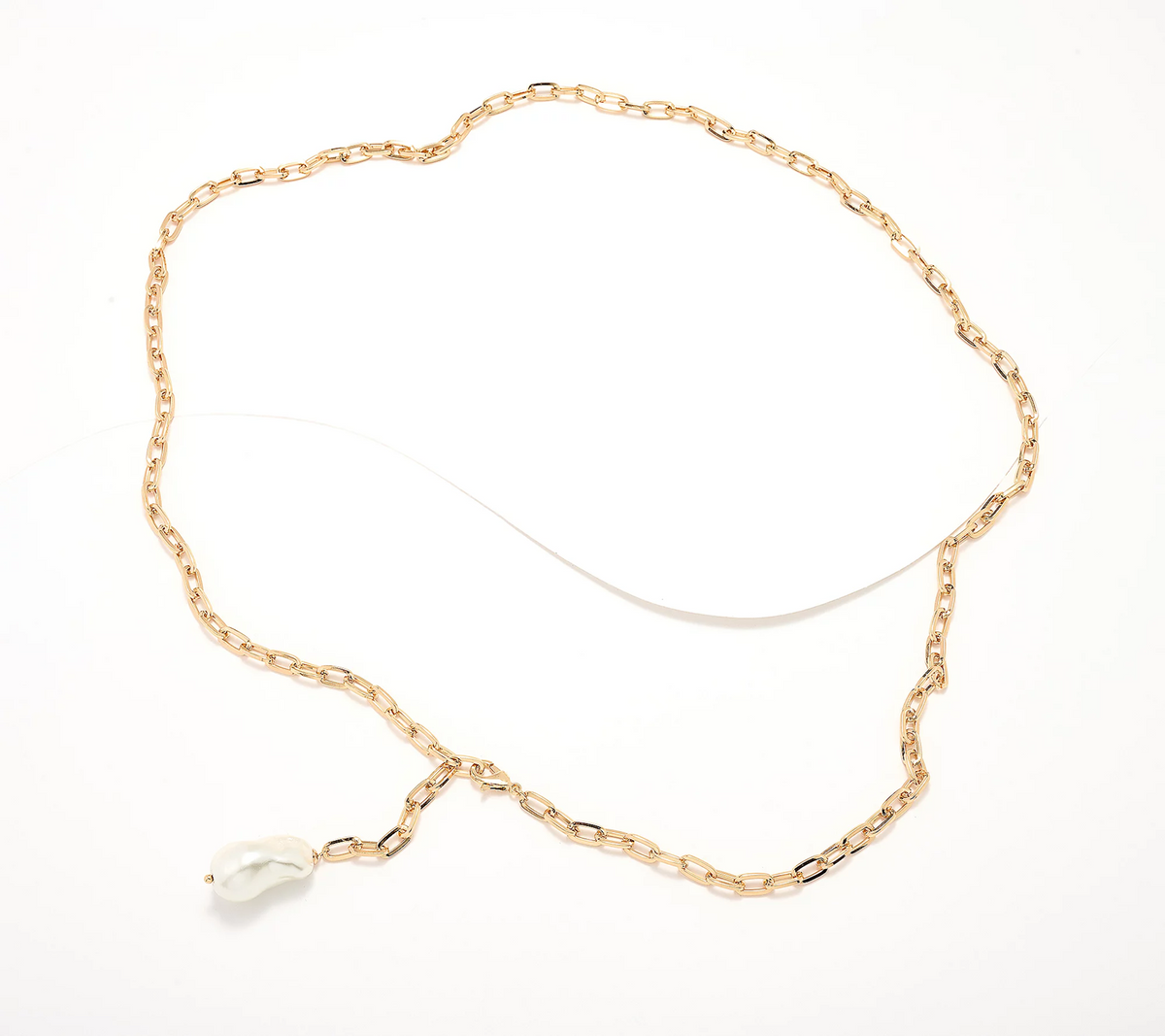 Joan Rivers 36" Goldtone Chain Necklace with Faux Baroque Pearl Drop