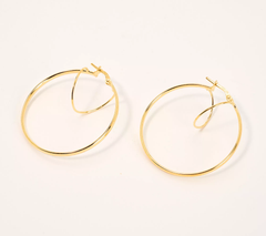 David Markstein Sterling Silver Oval or Round 1- 1/2" Hoop Earrings