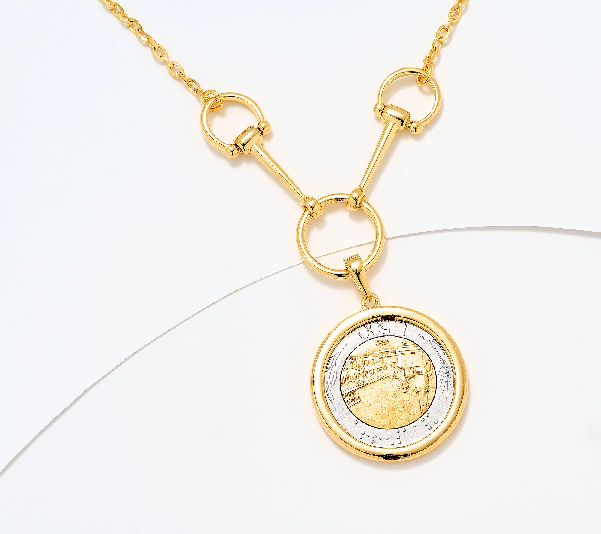 David Markstein Sterling Silver 500 Lira Coin 18 + 2" Necklace