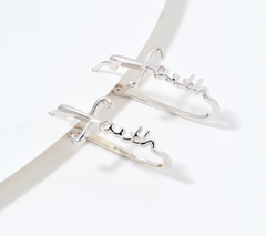 David Markstein Sterling Silver Inspirational Hoop Earrings