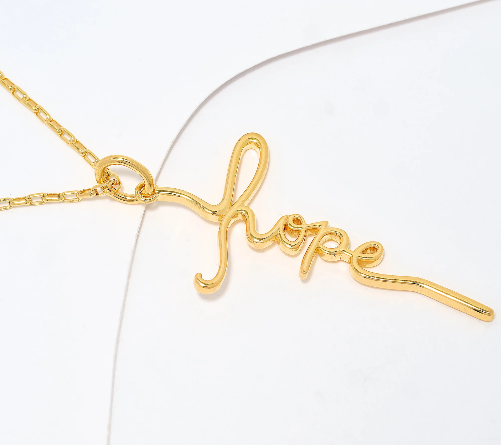 David Markstein Sterling Silver 18K Gold Plated Inspirational "Hope"  20" Necklace