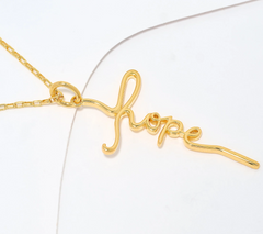 David Markstein Sterling Silver 18K Gold Plated Inspirational "Hope"  20" Necklace