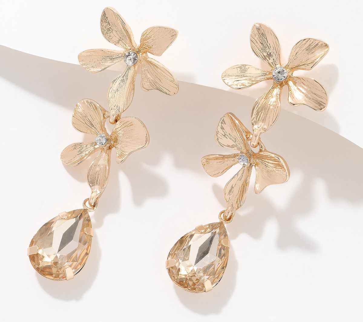 Joan Rivers Floral gold tone Drop Earrings