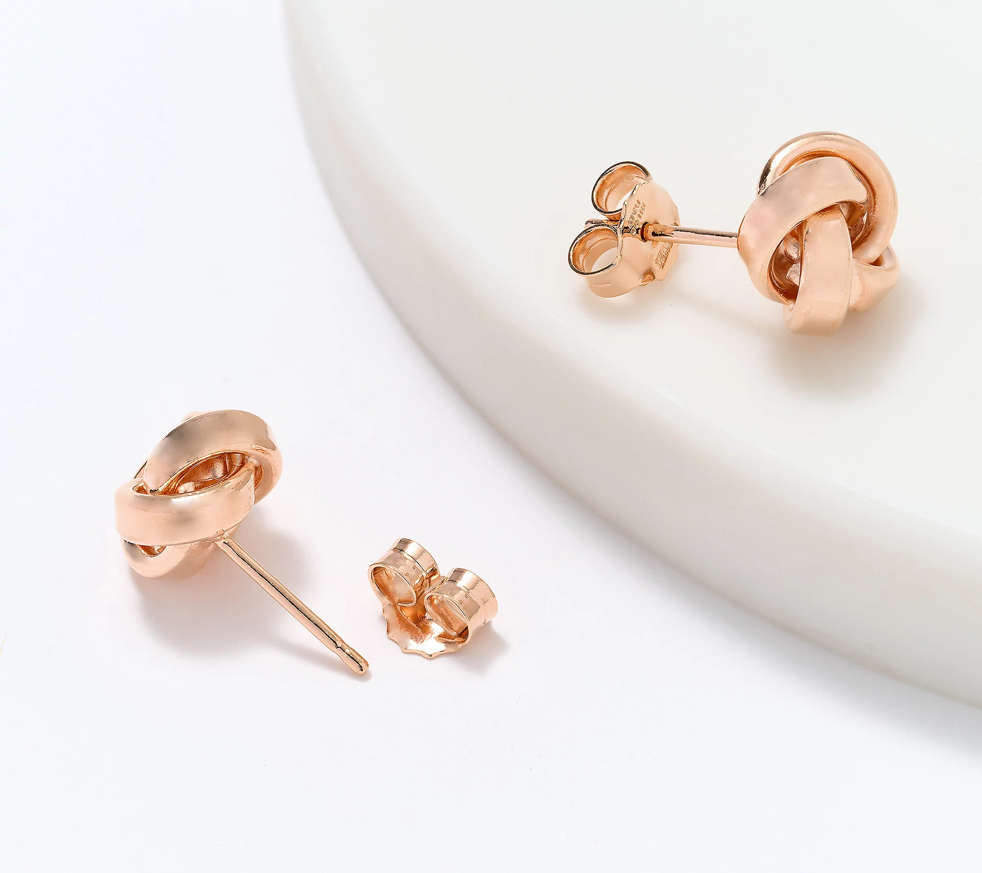 David Markstein Bronze Love Knot Stud Earrings, Rose