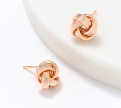 David Markstein Bronze Love Knot Stud Earrings, Rose