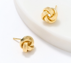 David Markstein 18K gold-plated Bronze Love Knot Stud Earrings, 3/8"