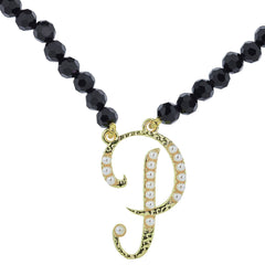 Heidi Daus "The A to Z Sparkle" Beaded Initial "P" Letter Necklace