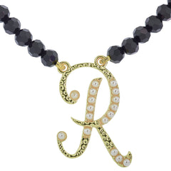 Heidi Daus "The A to Z Sparkle" Beaded Initial "R" Letter Necklace