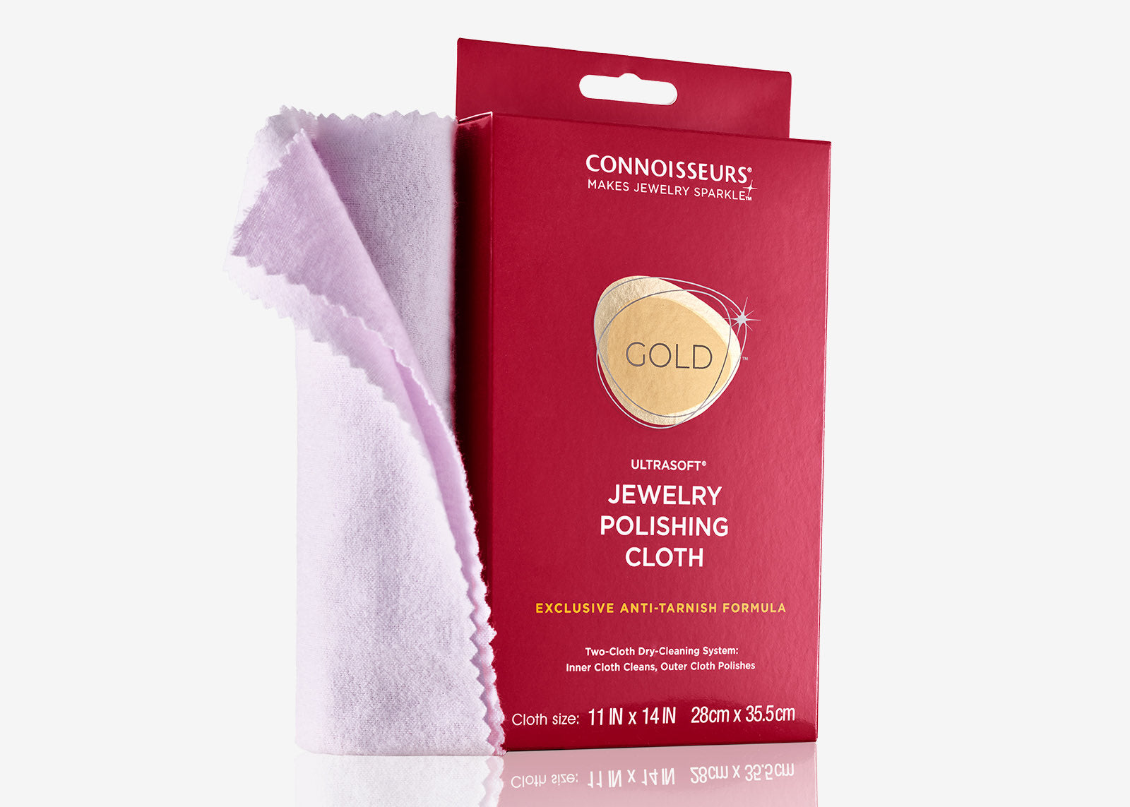 Connoisseurs Gold Jewelry Polishing Cloth - Two-Step Cleaning