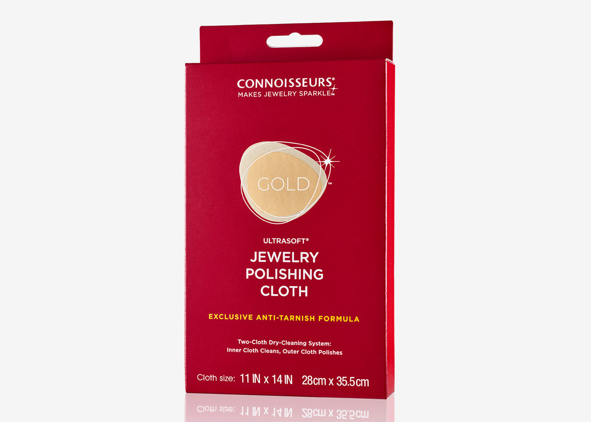 Connoisseurs Gold Jewelry Polishing Cloth - Two-Step Cleaning