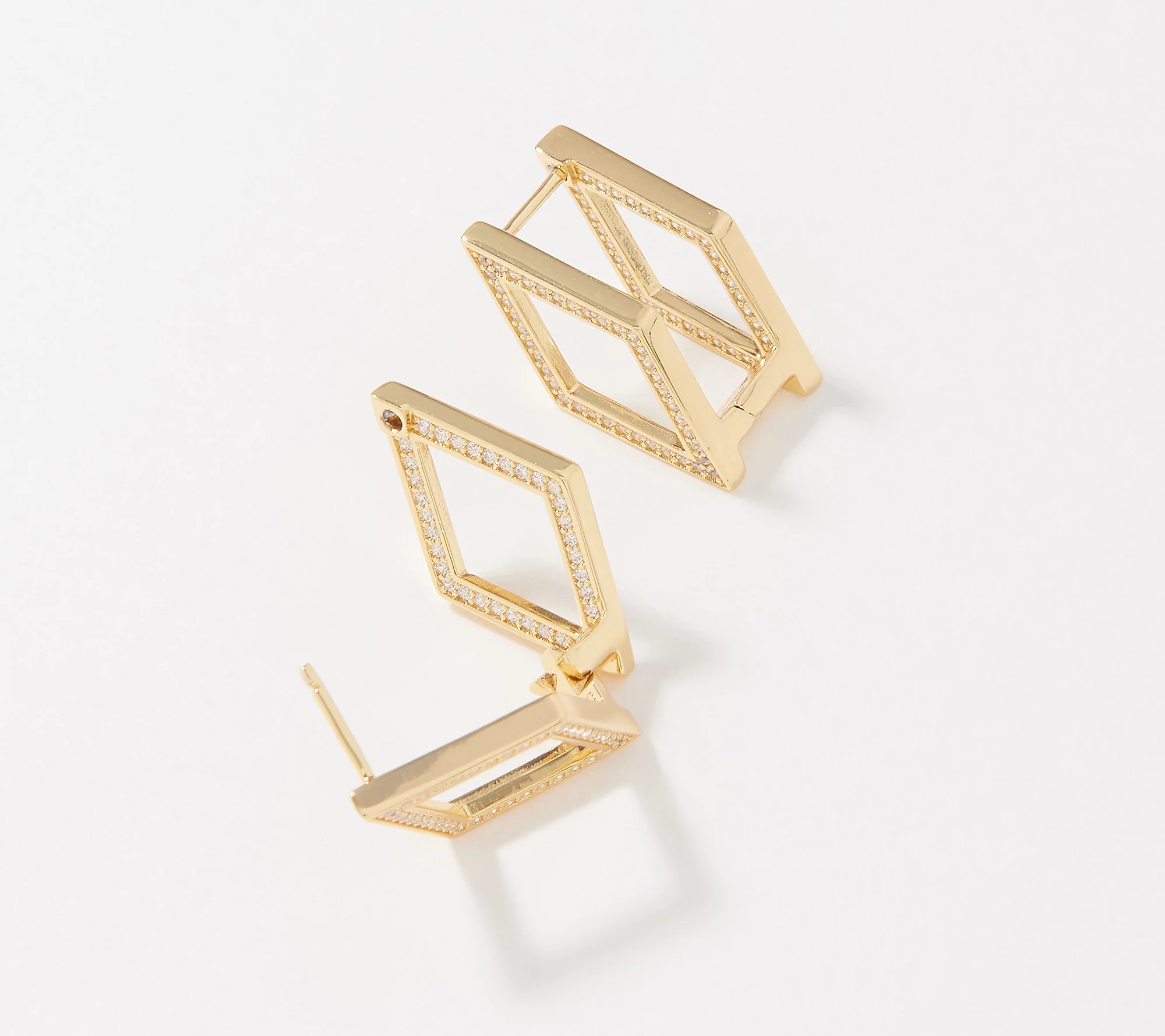 Diamonique x Lisa Freede Brass Multicolor Cubic Zirconia Huggie Earrings