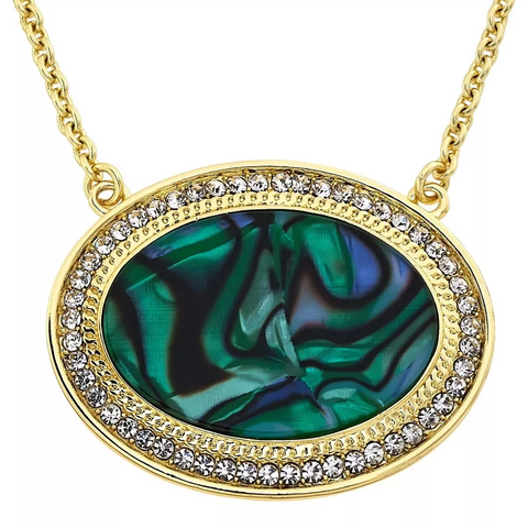 Heidi Daus Goldtone Generation H Abalone & Crystal Station Short Necklace