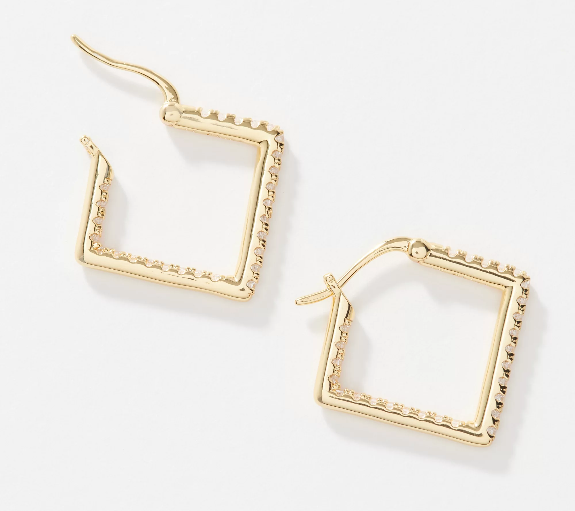 Diamonique x Lisa Freede 1" Kim Hoop Earrings, Yellow Gold-Plated