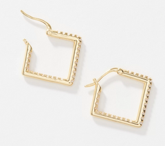 Diamonique x Lisa Freede 1" Kim Hoop Earrings, Yellow Gold-Plated