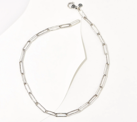 Or Paz Sterling Silver Solid 18" Paperclip Link Necklace