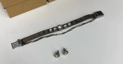 Good Work(s) "Queen" Earrings and 5Row Bracelet Set, Gunmetal