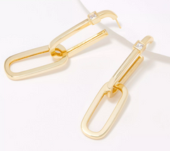 Diamonique x Lisa Freede Marcia Convertible Earrings, Goldtone