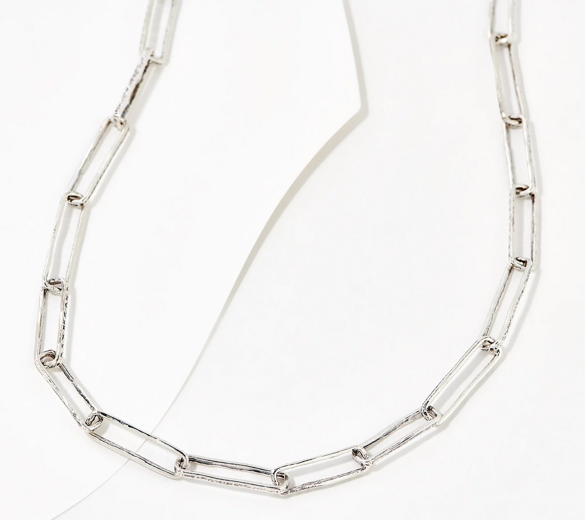 Or Paz Sterling Silver Solid 18" Paperclip Link Necklace