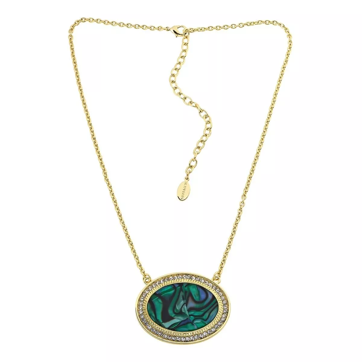 Heidi Daus Goldtone Generation H Abalone & Crystal Station Short Necklace