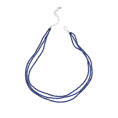 Jay King Sterling Silver Blue Lapis Bead 3-Strand Necklace 18"