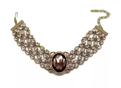 Heidi Daus "Regal Rhapsody" Multi Crystal Beaded Adjustable Necklace 13"