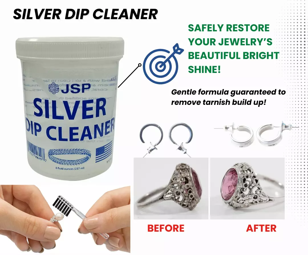 1 Sterling Silver Dip Cleaner Tarnish Remover 925 Jewelry Cleaning Solution 8oz