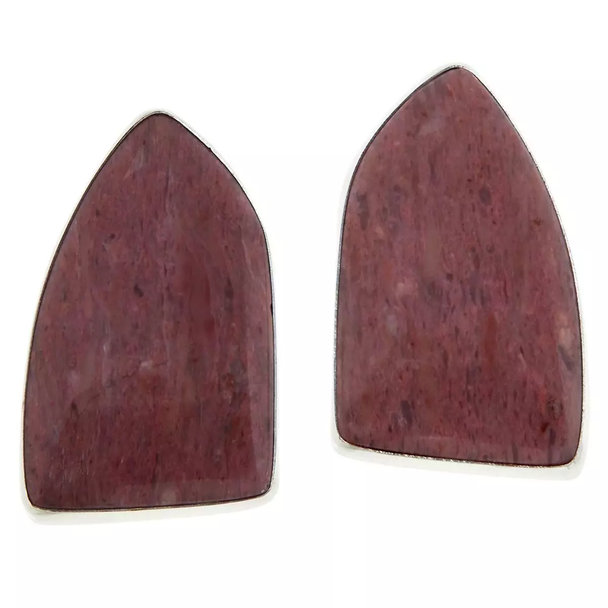 Jay King Sterling Silver Mauvewood Jasper Gemstone Stud Earrings