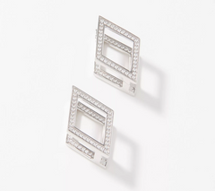 Diamonique x Lisa Freede Diamond Shaped Huggie Hoops