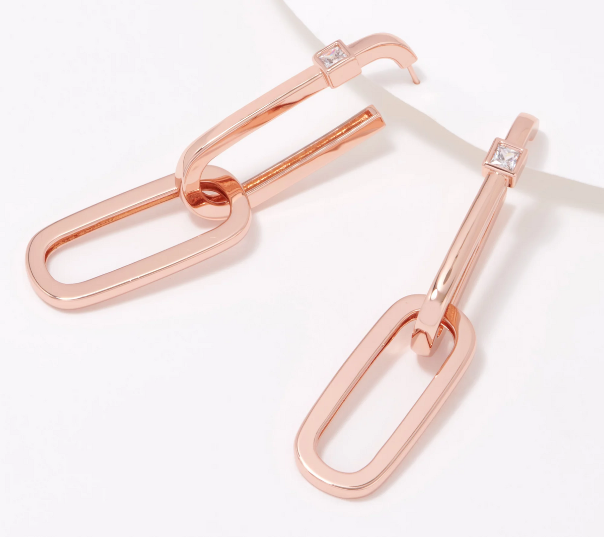 Diamonique x Lisa Freede Marcia Convertible Earrings, Rosetone