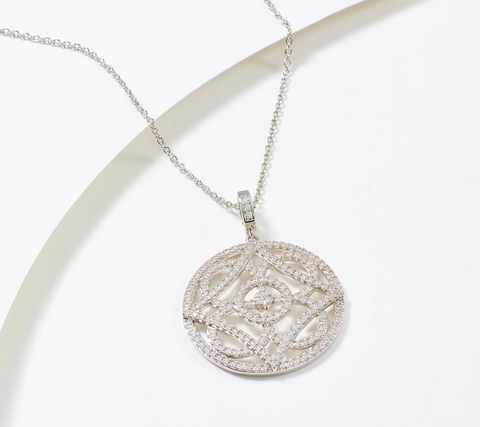 Diamonique x Lisa Freede Dream Pendant with Chain, Sterling Silver