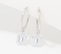 Diamonique x Lisa Freede Floating Baguette Hoop Earrings