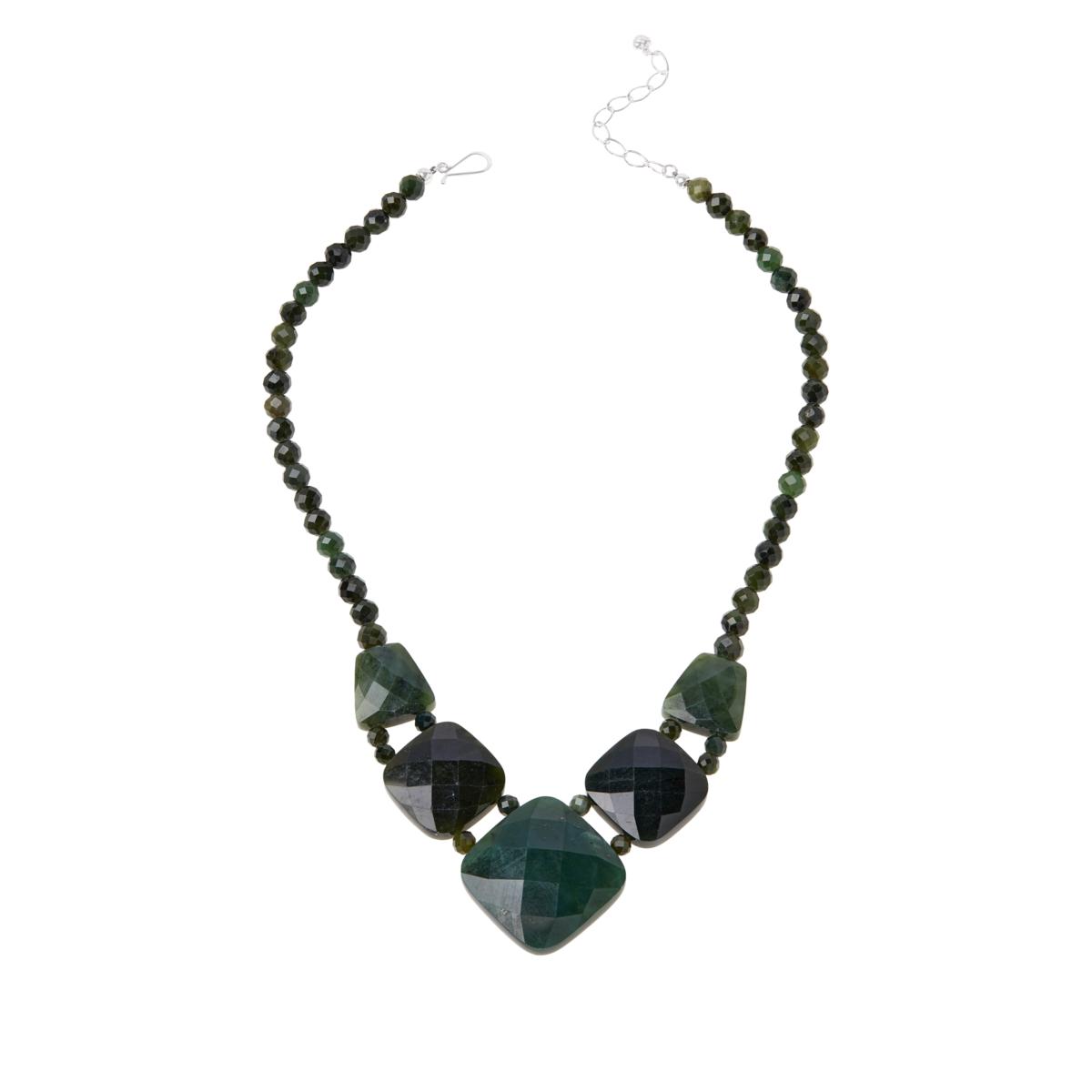 Jay King Sterling Silver Nephrite Jade Reversible Statement Necklace, 18"