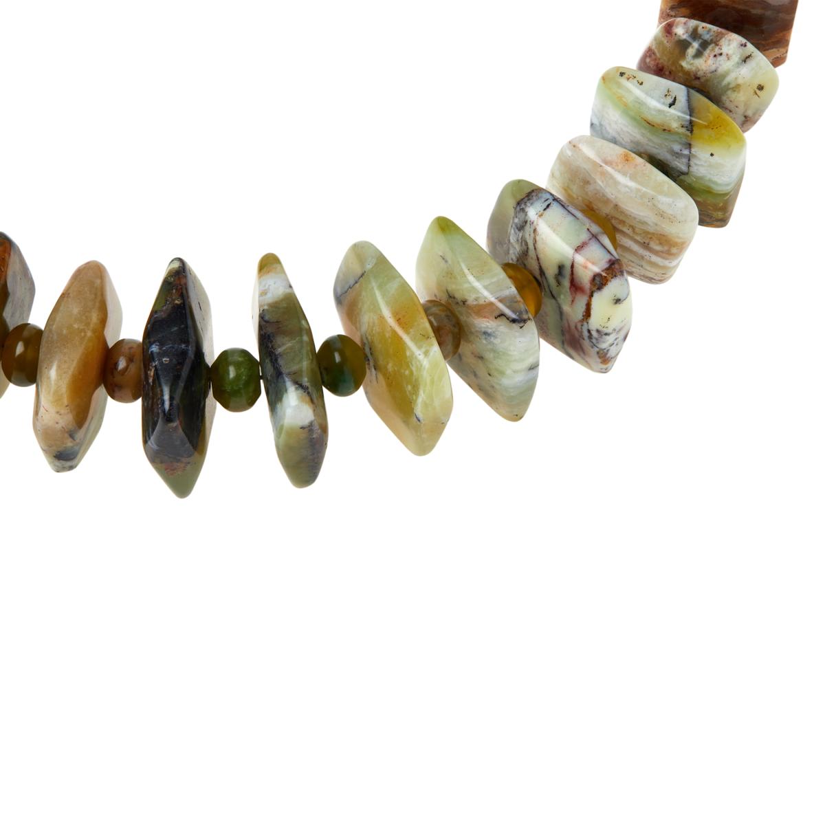 Jay King Sterling Silver Multi-Color Green Reef Opal Necklace, 19"