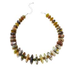 Jay King Sterling Silver Multi-Color Green Reef Opal Necklace, 19"