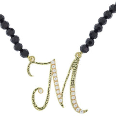 Heidi Daus "The A to Z Sparkle" Beaded Initial "M" Letter Necklace