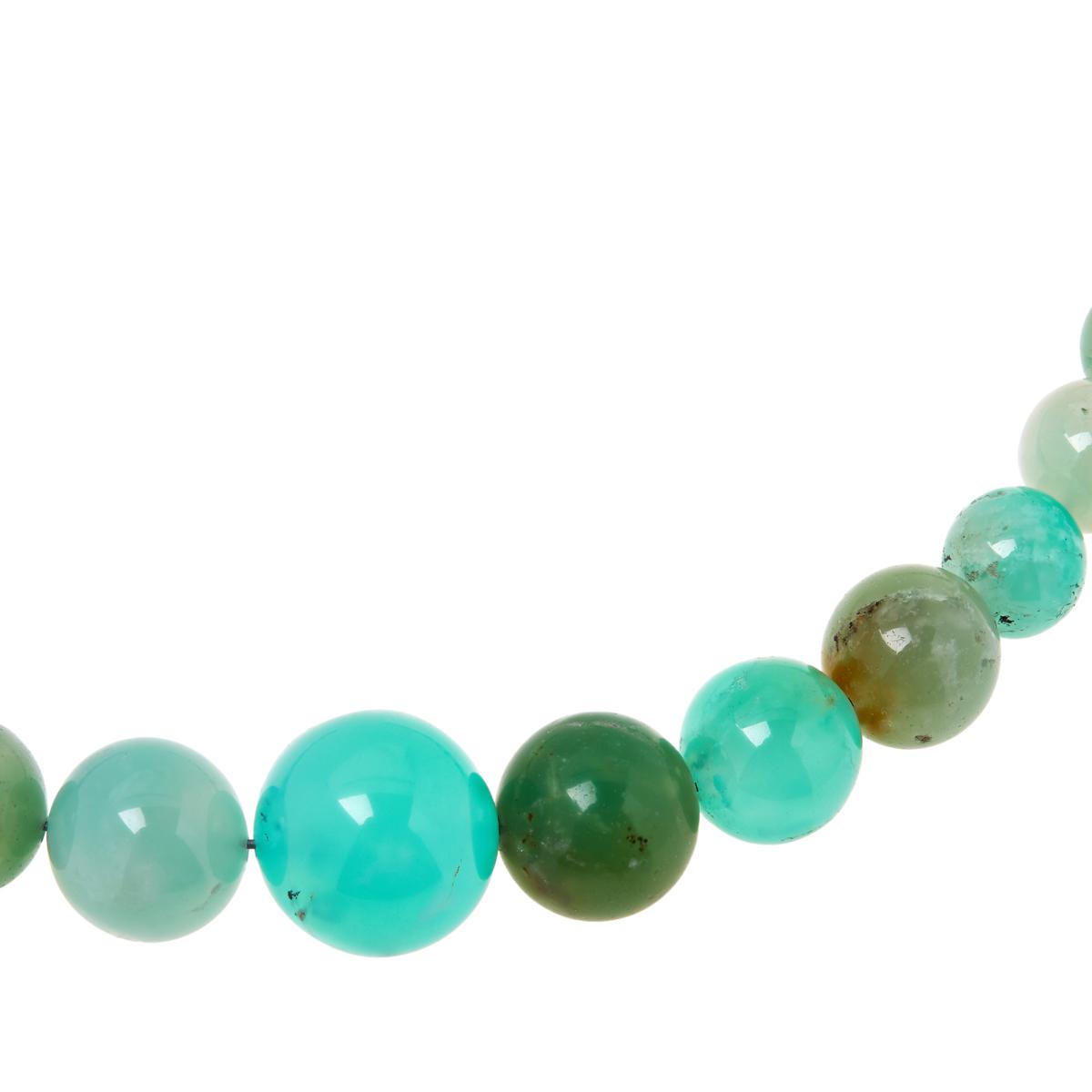 Jay King Sterling Silver Chrysoprase Graduated Bead Necklace