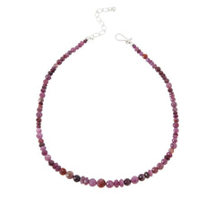 Jay King Sterling Silver Pink Sapphire Bead Necklace, 18"