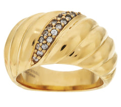 Milor Italy Stainless Steel Goldtone Tapered Ring, Size 8