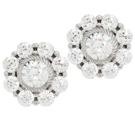 Judith Ripka Sterling 118 Facet Diamonique Stud Earrings