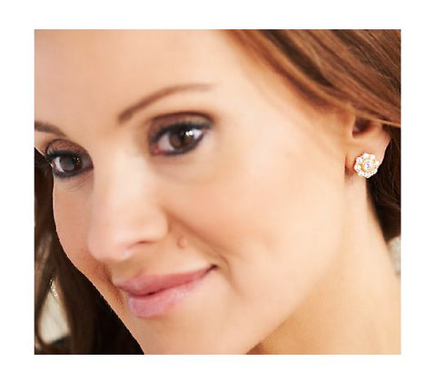 Judith Ripka 14K Clad 118 Facet Diamonique Stud Earrings