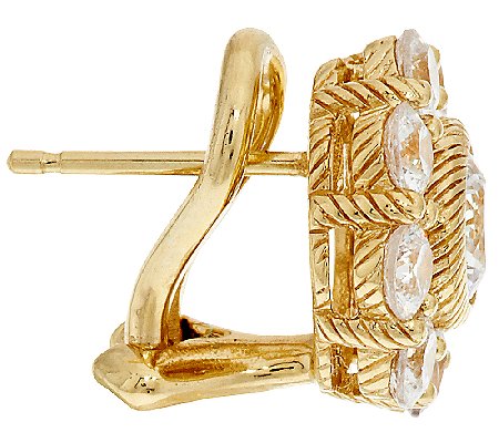 Judith Ripka 14K Clad 118 Facet Diamonique Stud Earrings