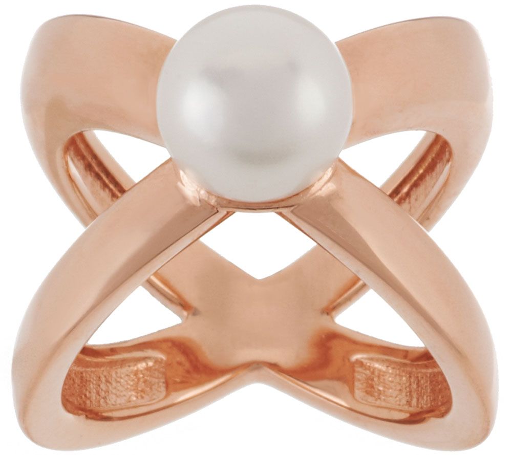 Honora Cultured Pearl 9.0mm X Design Bronze Ring Size 5