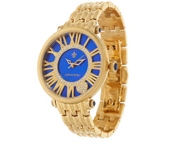 Judith Ripka Stainless Steel Goldtone Blue London Watch, 6-3/4"