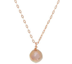 Honora 13.0mm Ming Cultured Pearl Bronze Pendant with 36" Chain