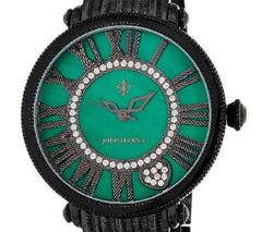 Judith Ripka Stainless Steel Black London Watch, Green