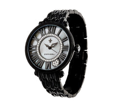 Judith Ripka Stainless Steel Black London Watch, White