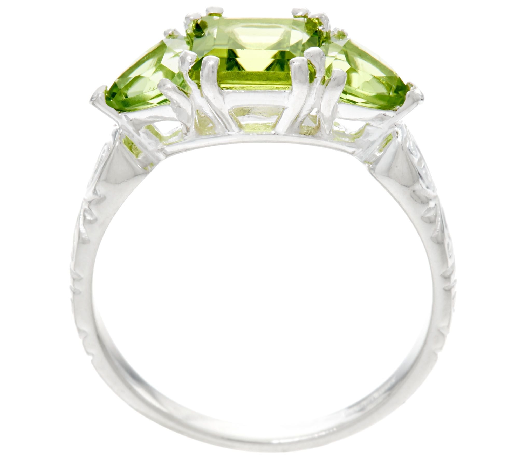 JMH Jewellery Sterling Silver and Peridot Celtic Ring Size 7